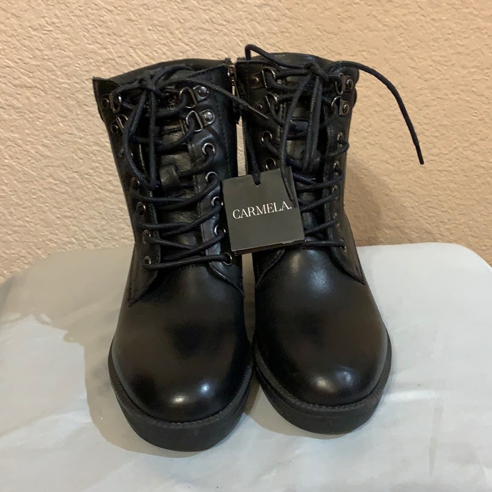 COPY - Brand new black wedge booties.